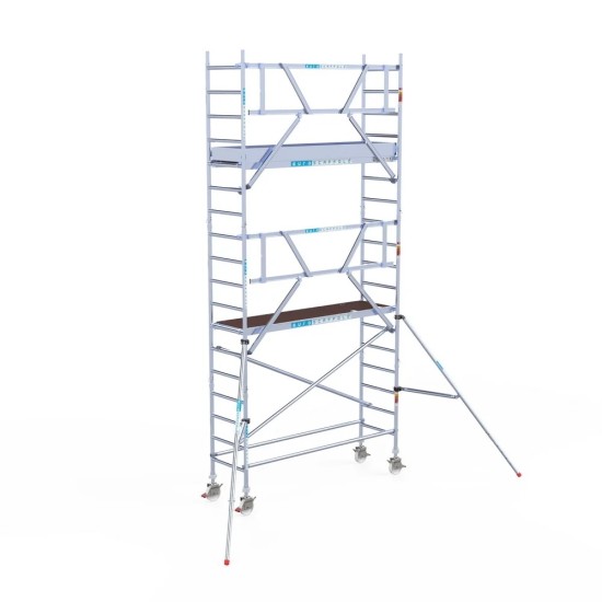 Torre con barandilla de 1 lado 75x250 6,2 m altura de trabajo Torre con barandilla de 1 lado 75x250 6,2 m altura de trabajo