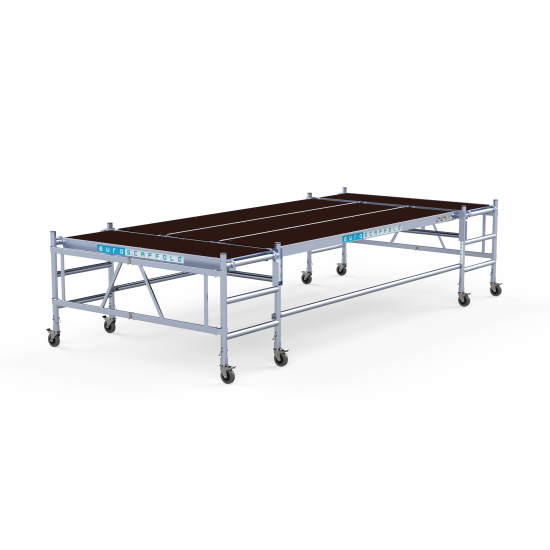 Andamios de aluminio multiplataforma plegables 190*455 cm, 3 peldaños Andamios de aluminio multiplataforma plegables 190*455 cm, 3 peldaños