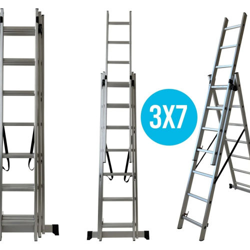 Escalera doméstica de tres tramos 7 peldaños