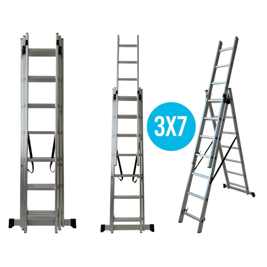 Escalera doméstica de tres tramos 7 peldaños Escalera doméstica de tres tramos 7 peldaños