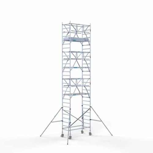 <p>La torre de andamio de aluminio Euroscaffold de 90 cm de ancho con barandillas plegables en ambos lados ofrece una estabilidad inigualable y una seguridad elevada. Las barandillas en ambos lados aseguran una cobertura completa, mientras que el ma