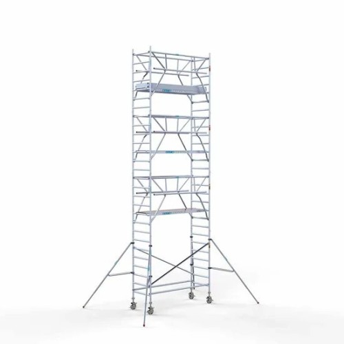 <p>La torre de andamio de aluminio Euroscaffold de 90 cm de ancho con barandillas plegables en ambos lados ofrece una estabilidad inigualable y una seguridad elevada. Las barandillas en ambos lados aseguran una cobertura completa, mientras que el ma