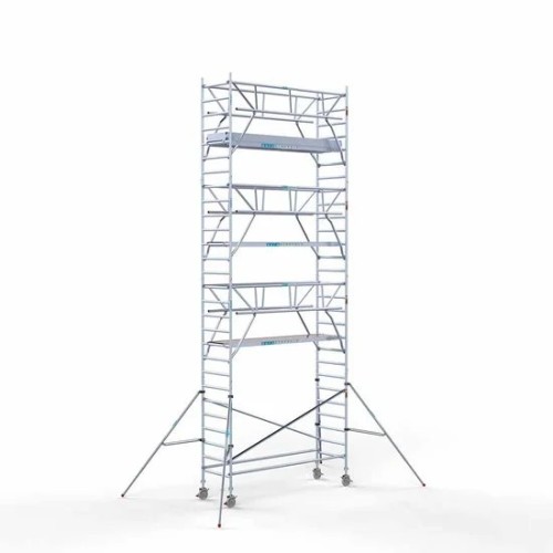 <p>La torre de andamio de aluminio Euroscaffold de 90 cm de ancho con barandillas plegables en ambos lados ofrece una estabilidad inigualable y una seguridad elevada. Las barandillas en ambos lados aseguran una cobertura completa, mientras que el ma