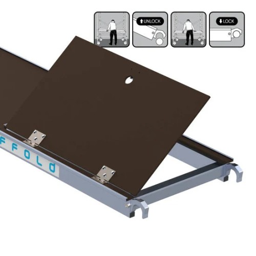 Plataforma con trampilla 305x60 cm