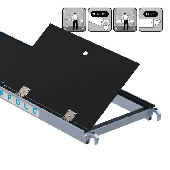 Plataforma de carbono con trampilla 305 cm. Plataforma de carbono con trampilla 305 cm.