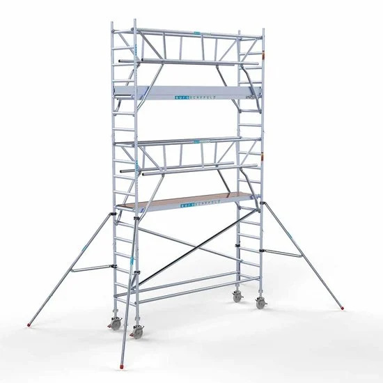 Torre con barandilla de 2 lados 75x305 6,2 m altura de trabajo con barandilla de 2 lados Torre con barandilla de 2 lados 75x305 6,2 m altura de trabajo con barandilla de 2 lados