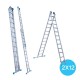 Escalera de dos tramos 2x12 + ruedas fachada Escalera de dos tramos 2x12 + ruedas fachada