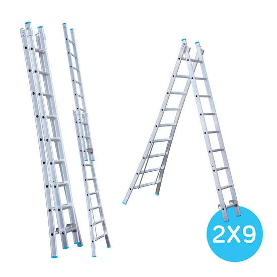 Escalera de dos tramos 2x9 peldaños Escalera de dos tramos 2x9 peldaños