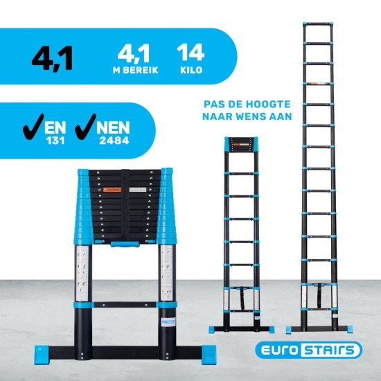 Escalera telescópica Eurostairs 4,1 M Escalera telescópica Eurostairs 4,1 M