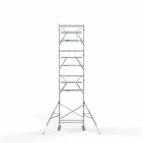 <p>La torre de andamio de aluminio Euroscaffold de 90 cm de ancho con barandillas plegables en ambos lados ofrece una estabilidad inigualable y una seguridad elevada. Las barandillas en ambos lados aseguran una cobertura completa, mientras que el ma