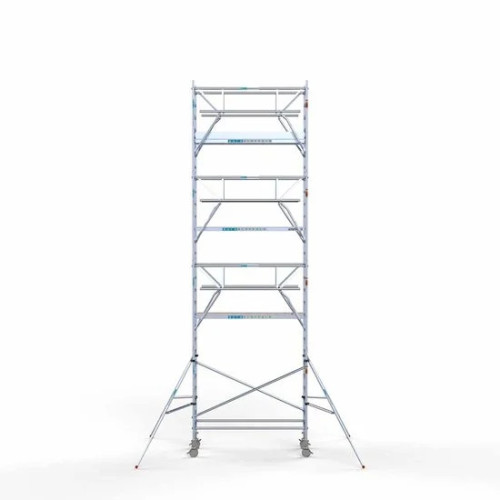 <p>La torre de andamio de aluminio Euroscaffold de 90 cm de ancho con barandillas plegables en ambos lados ofrece una estabilidad inigualable y una seguridad elevada. Las barandillas en ambos lados aseguran una cobertura completa, mientras que el ma