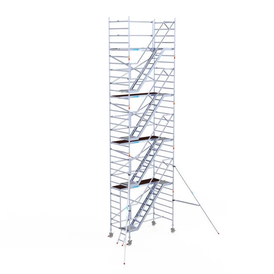 Andamios de aluminio con escaleras 135x250 10,2 m altura de trabajo Carbon