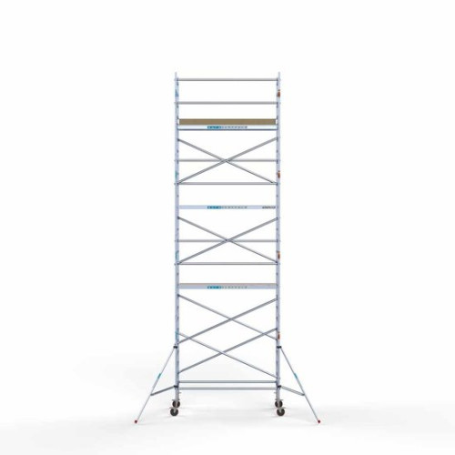 <p><strong>Información del producto:</strong></p><p>Esta torre de andamio con plataforma ligera de carbono tiene un ancho de90 cm, un largo de 250 cm y una altura de trabajo de 9,2 m. El andamiofácil de usar, hecho de alumini