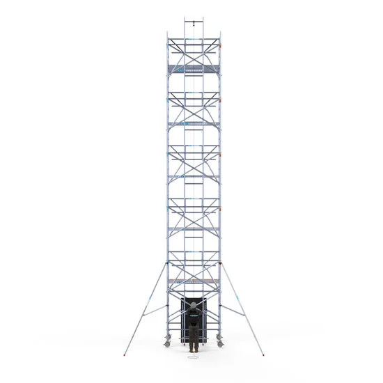 Andamio de aluminio 135x250 12,2 m altura de trabajo con elevador para paneles solares - Solarlift