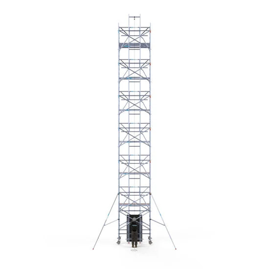 Andamio de aluminio 135x250 14,2 m altura de trabajo con elevador para paneles solares