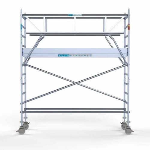 Torre con barandilla de 2 lados 75x305 4,2 m altura de trabajo con barandilla de 2 lados