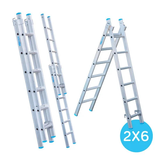 Escalera de dos tramos 2x6 peldaños